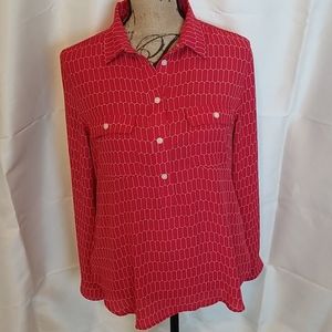 Button up, red and white brick, buisness shirt